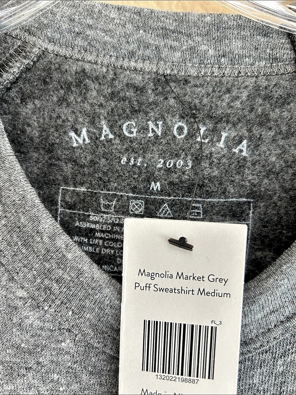 Magnolia Sweatshirt Gray Blue Cotton Blend Size Medium NWT - Picture 5 of 6
